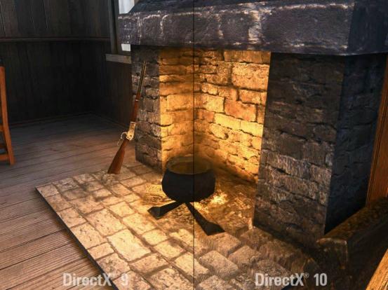 Call of Juarez Directx 9 vs Directx 10 Fireplace