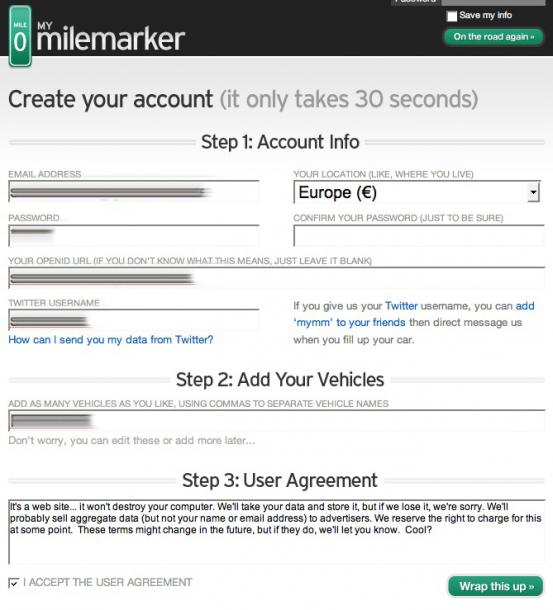 my mile marker registration form