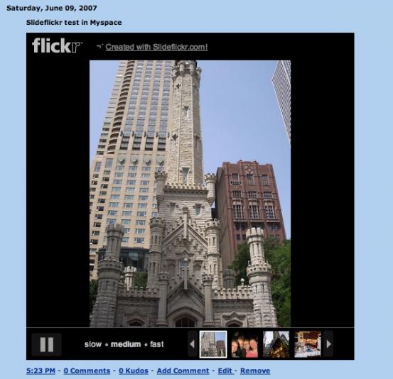 Slideflickr Myspace